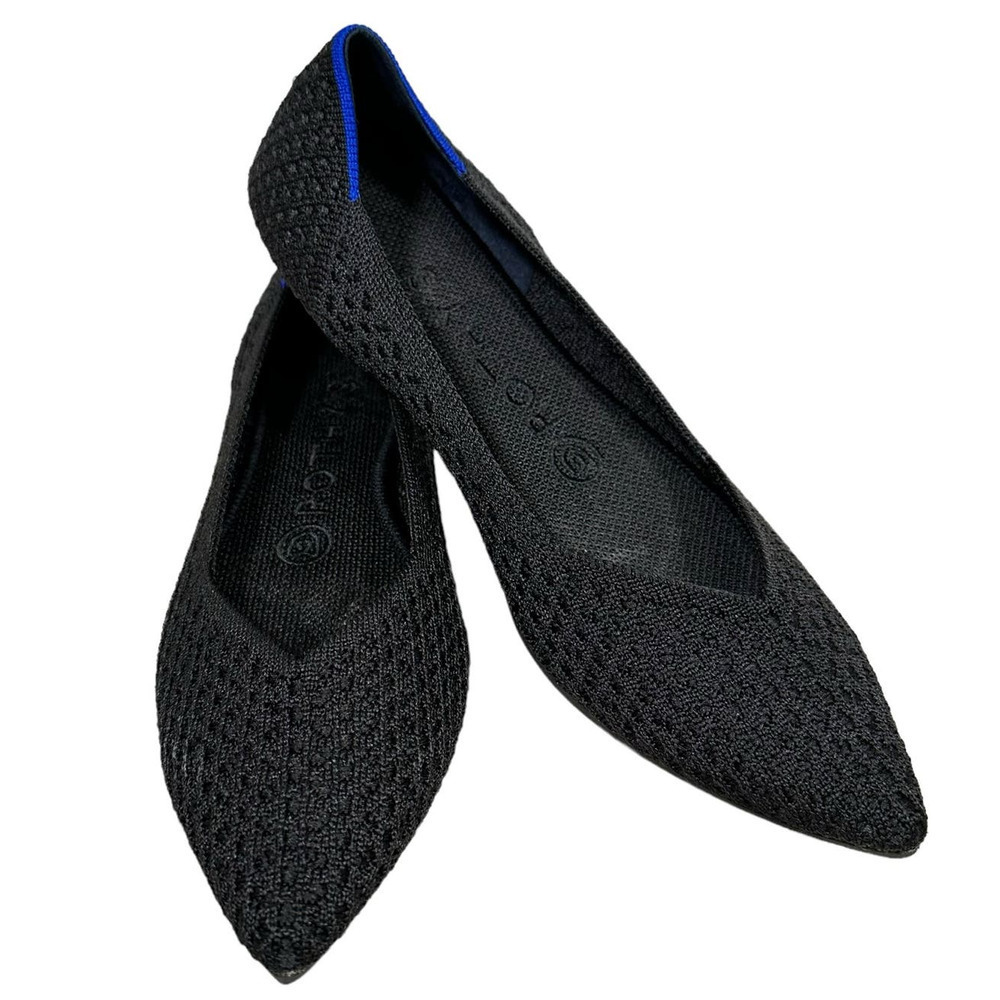 Rothy's The Point Pointed Toe Flats Black Women 6.5